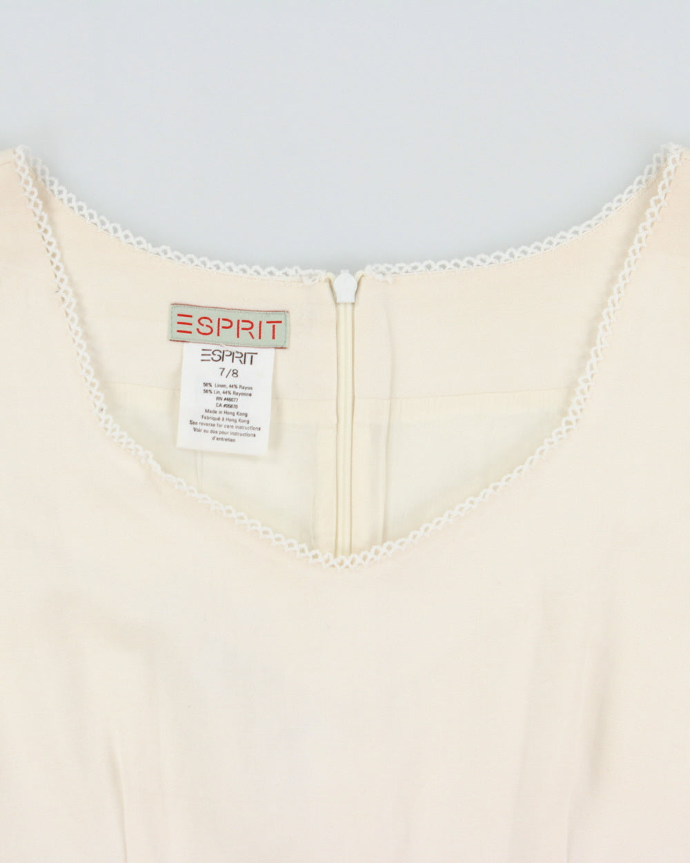 Vintage Esprit Linen Blend Lace Edge Dress - M