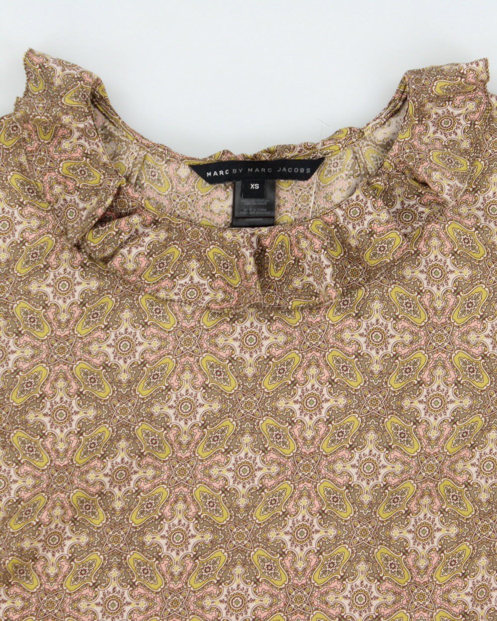Vintage Marc By Marc Jacobs Ruffle Collar Silk Dress - XS