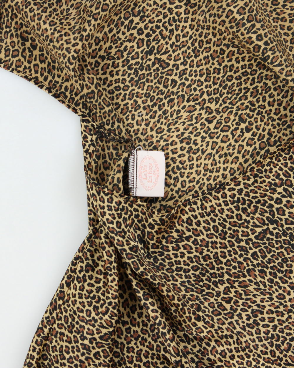 Vintage 1990s  La Vie En Rose Leopard Print Satin Backless Slip Dress - M