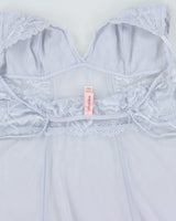 Vintage Y2k 2000s La Vie En Rose Lace Trim Mesh Slip Dress - M