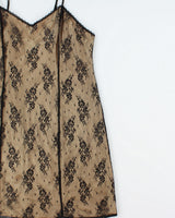 Vintage 1990s Gloria Vanderbilt Lace Overlay Slip Dress - L