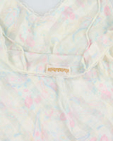 Vintage 1980s Silk &amp; Satin Sheer Paisley Pattern Slip Dress -M