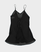 Vintage Y2K 2000s Secret Treasures Bow Detail Mesh Slip Dress - S
