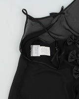 Vintage Y2K 2000s Secret Treasures Bow Detail Mesh Slip Dress - S