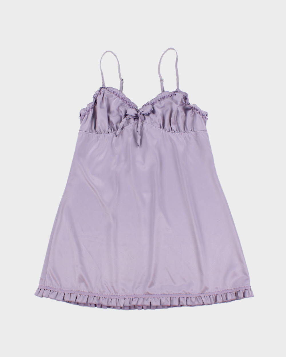 Vintage Y2K 2000s La Senza Satin Ruffle Hem Slip Dress - L