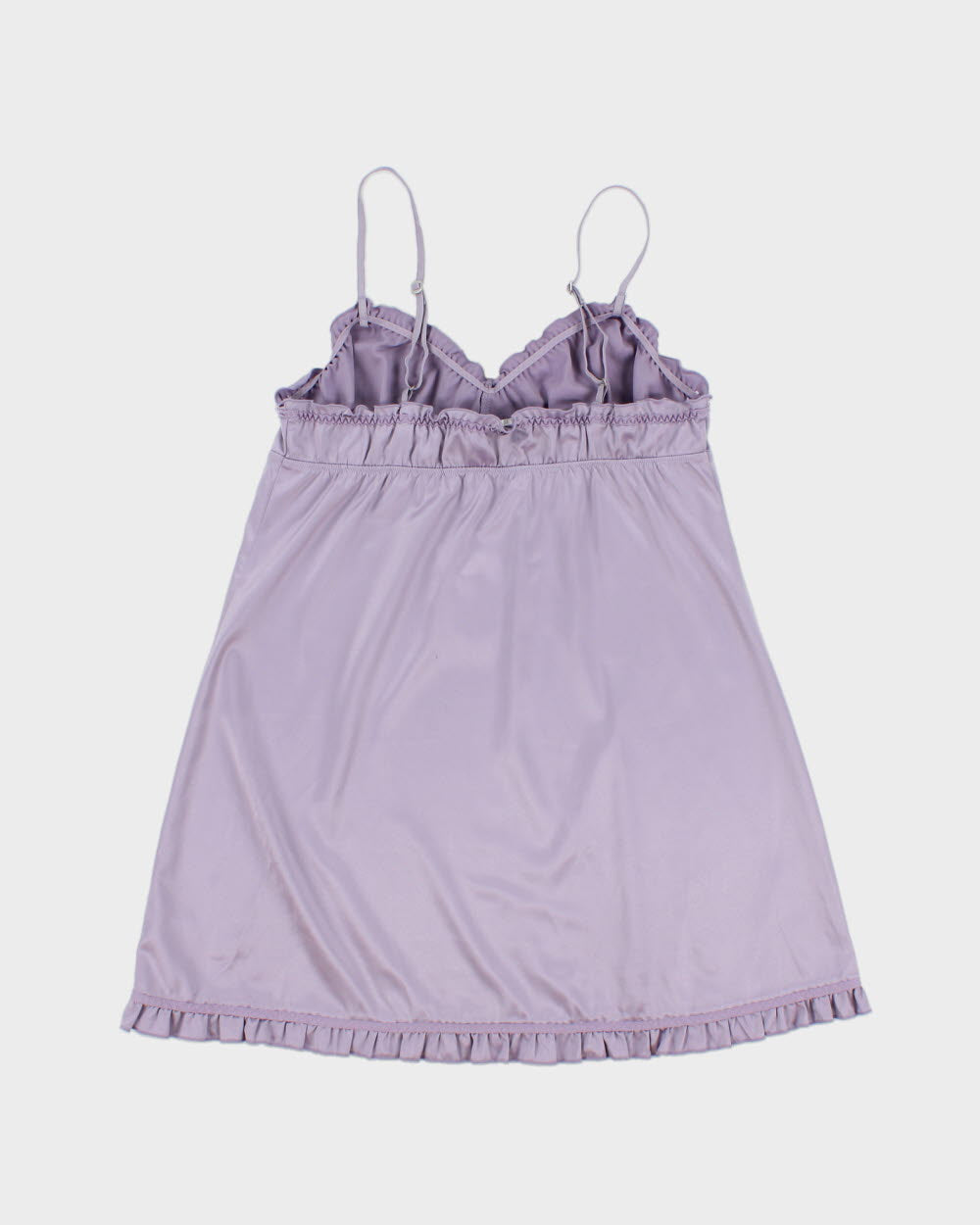 Vintage Y2K 2000s La Senza Satin Ruffle Hem Slip Dress - L