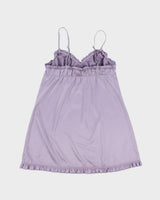 Vintage Y2K 2000s La Senza Satin Ruffle Hem Slip Dress - L