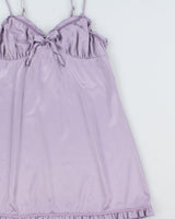 Vintage Y2K 2000s La Senza Satin Ruffle Hem Slip Dress - L