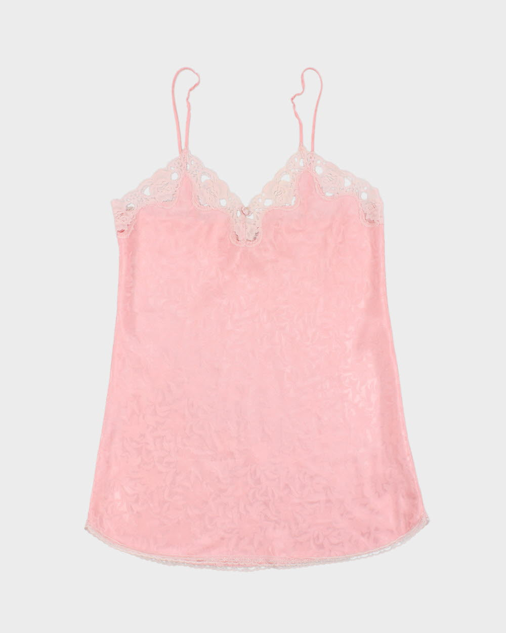 Vintage 1990s Silhouettes Lace Trim Slip Dress - M