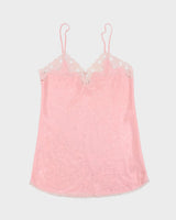 Vintage 1990s Silhouettes Lace Trim Slip Dress - M