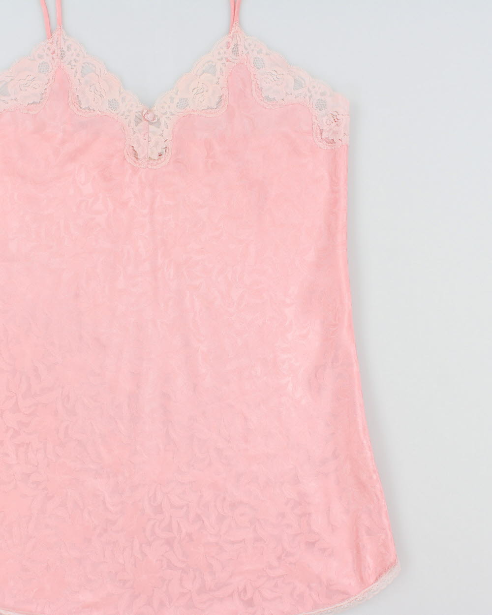 Vintage 1990s Silhouettes Lace Trim Slip Dress - M