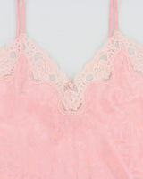 Vintage 1990s Silhouettes Lace Trim Slip Dress - M