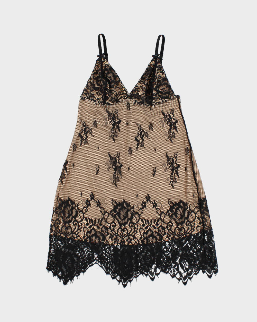 Vintage 2010s La Vie En Rose Lace Overlay Mini Dress - S