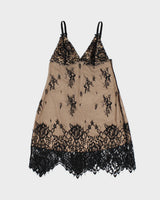 Vintage 2010s La Vie En Rose Lace Overlay Mini Dress - S