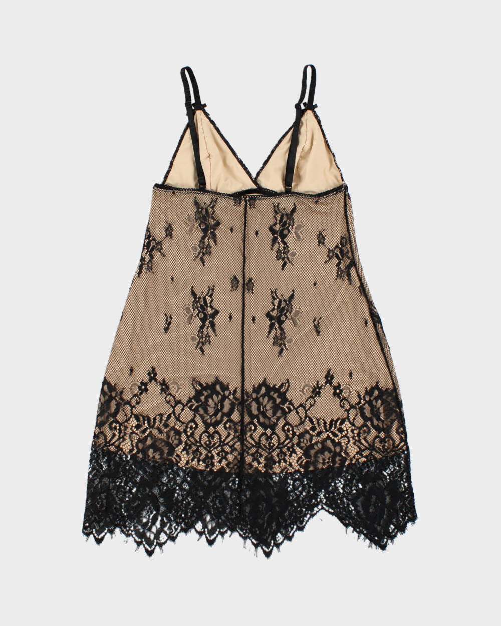 Vintage 2010s La Vie En Rose Lace Overlay Mini Dress - S