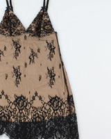 Vintage 2010s La Vie En Rose Lace Overlay Mini Dress - S
