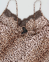 Vintage 2000s Jones New York Leopard Print Maxi Slip Dress - S