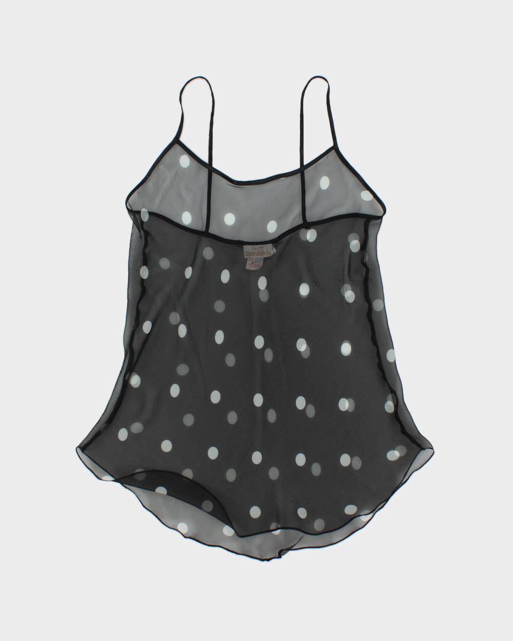 Vintage 1990s Linda For La Vie En Rose Polka Dot Mesh Slip Dress - M