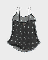 Vintage 1990s Linda For La Vie En Rose Polka Dot Mesh Slip Dress - M