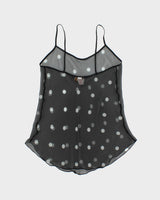Vintage 1990s Linda For La Vie En Rose Polka Dot Mesh Slip Dress - M