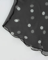 Vintage 1990s Linda For La Vie En Rose Polka Dot Mesh Slip Dress - M