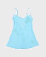 DSWT La Senza Embroidered Scoop Back Mesh Slip Dress - L