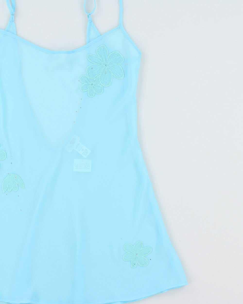 DSWT La Senza Embroidered Scoop Back Mesh Slip Dress - L