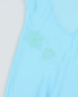 DSWT La Senza Embroidered Scoop Back Mesh Slip Dress - L