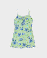 Vintage 1990s Sense Floral Crinkle Tie Detail Dress - M