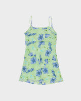 Vintage 1990s Sense Floral Crinkle Tie Detail Dress - M
