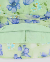 Vintage 1990s Sense Floral Crinkle Tie Detail Dress - M