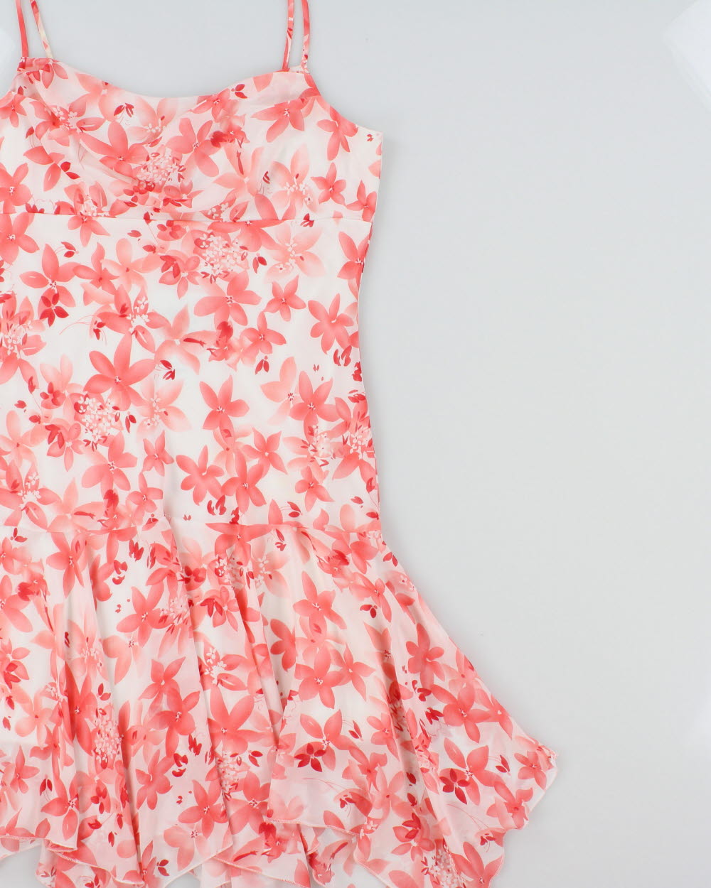 Vintage Y2K 2000s Jessica Cowl Neck Floral Drop Waist Dress - L