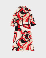 Vintage 1990s Le Chateau Wrap Style Collared 3/4 Length Sleeve Dress - M