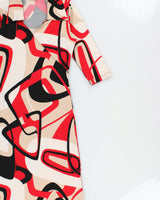 Vintage 1990s Le Chateau Wrap Style Collared 3/4 Length Sleeve Dress - M