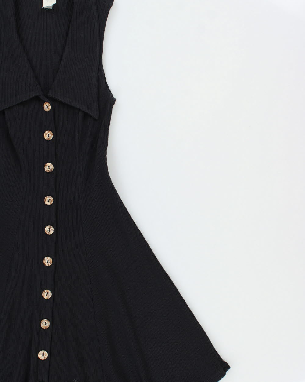 Vintage 1990s CLE Button Through Oversized Collar Dress - S