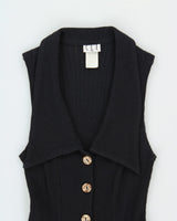Vintage 1990s CLE Button Through Oversized Collar Dress - S