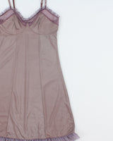 Vintage 2000s La Vie En Rose Slinky Bodycon Ruffle Hem Dress - S