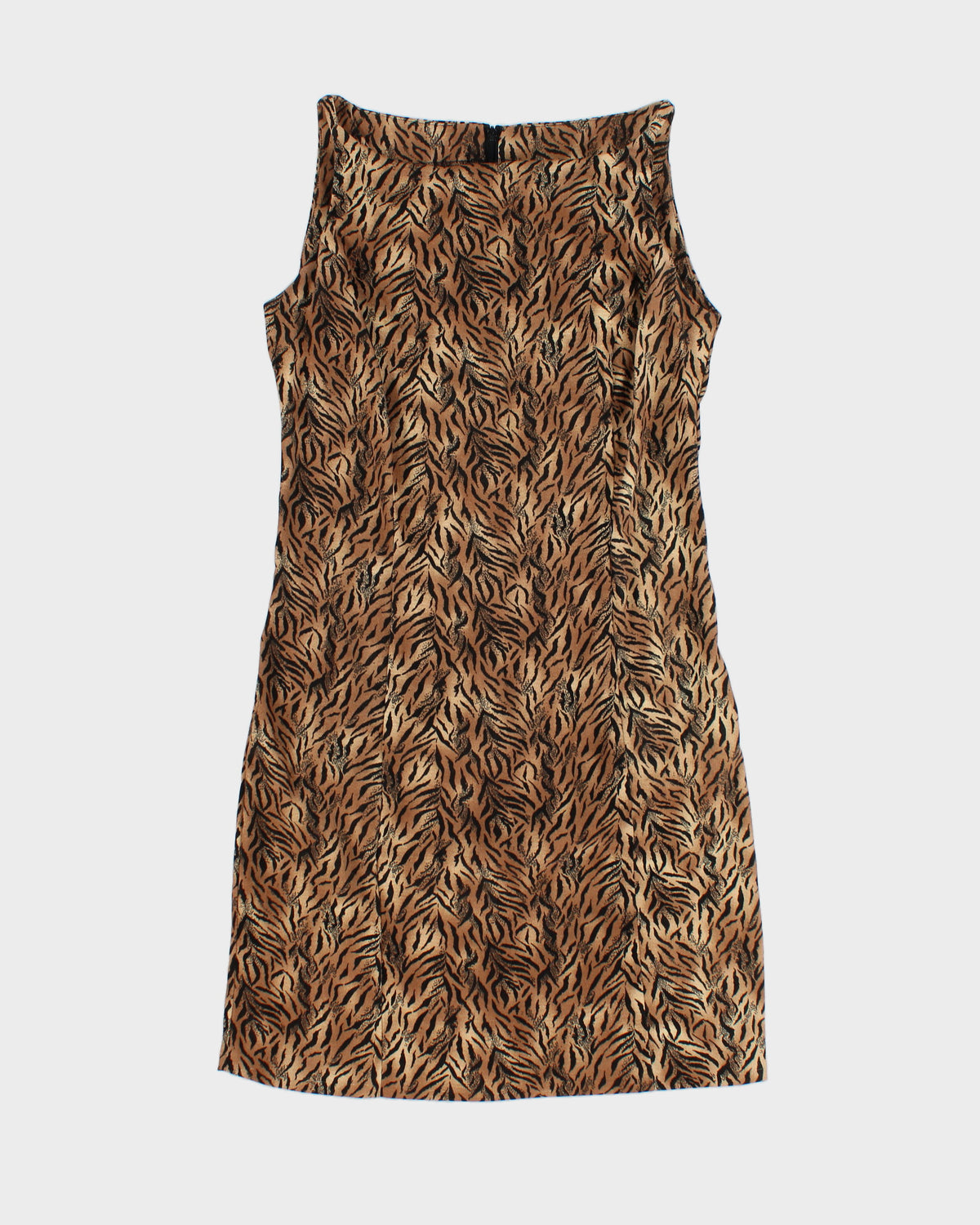 Vintage 1990s Azzara Animal Print Boat Neck Mini Dress - S