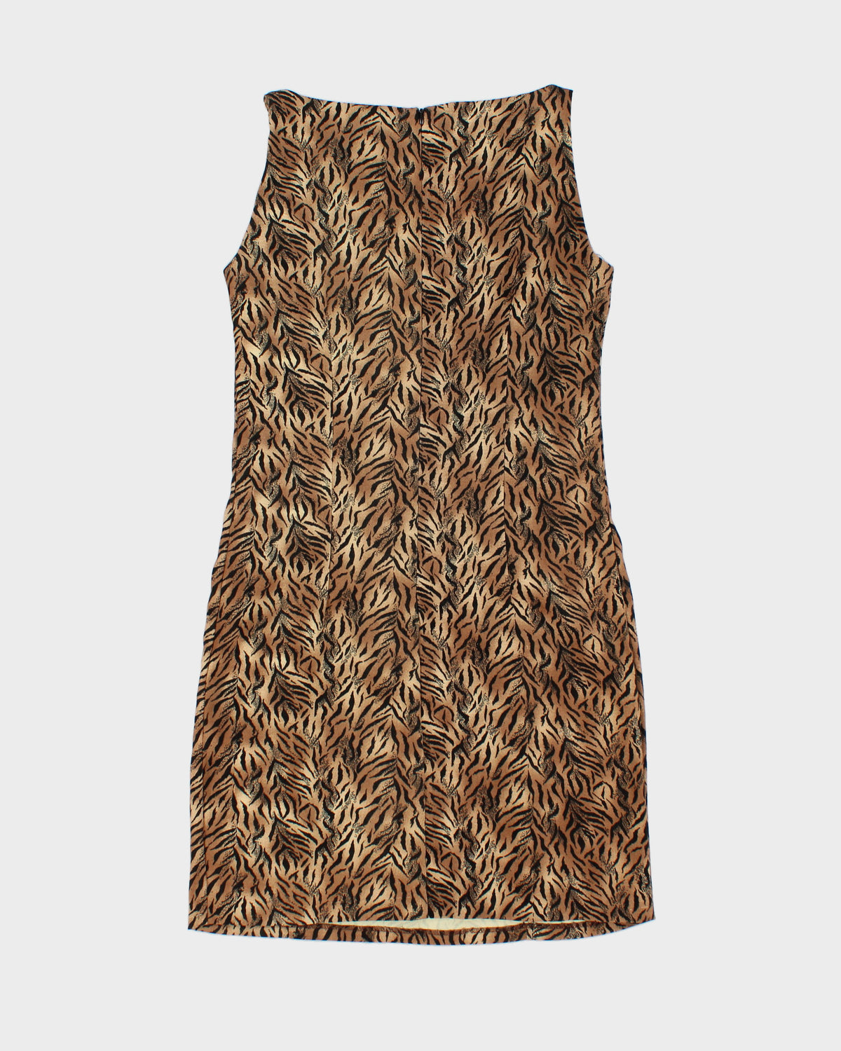 Vintage 1990s Azzara Animal Print Boat Neck Mini Dress - S