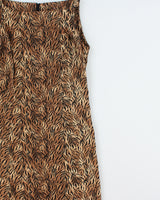 Vintage 1990s Azzara Animal Print Boat Neck Mini Dress - S
