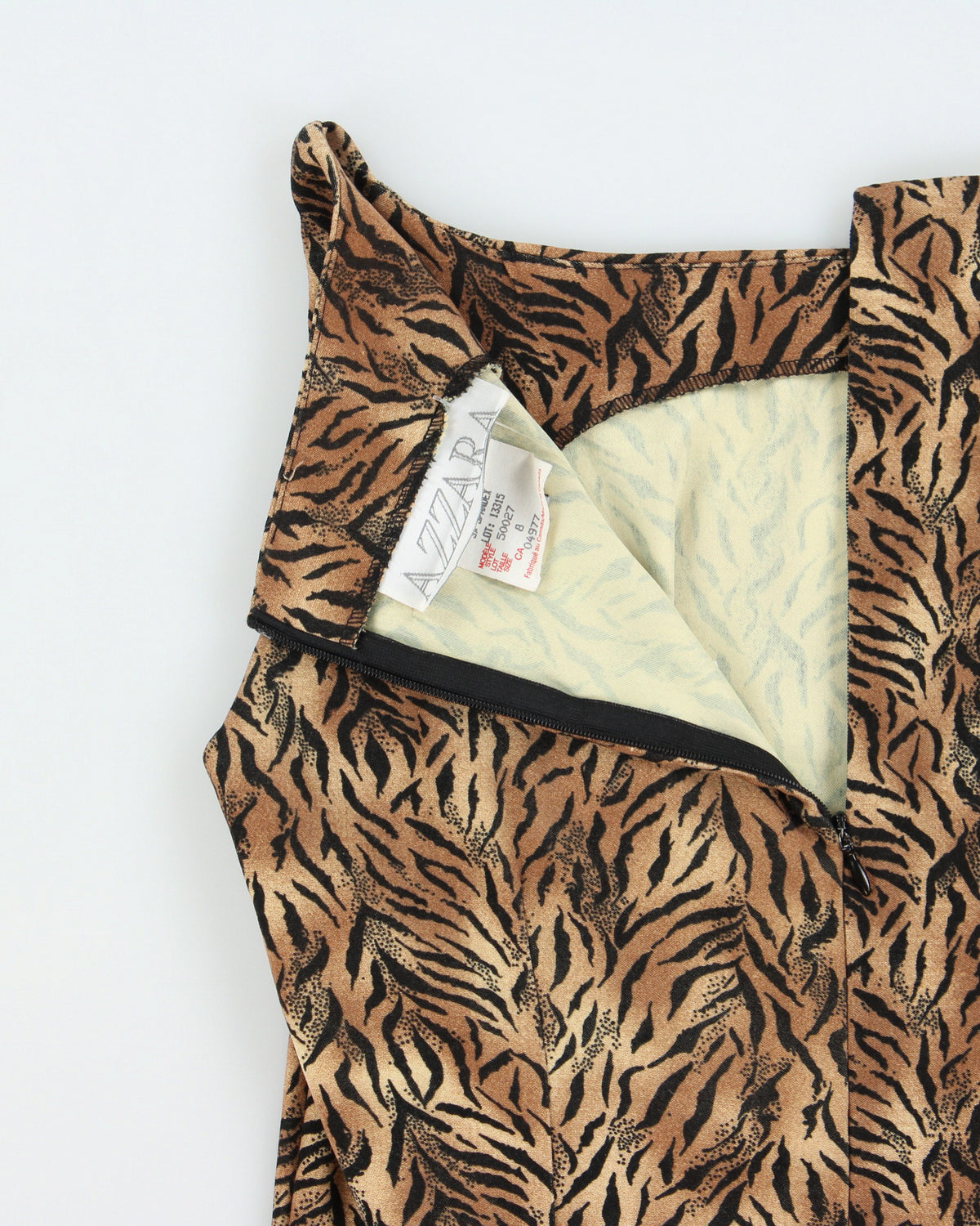 Vintage 1990s Azzara Animal Print Boat Neck Mini Dress - S