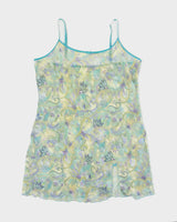Vintage 1990s Donna Sheer Paisley Pattern Mini Slip Dress - XL
