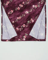 Vintage 1990s Emblem Boat Neck Double Side Split Floral Dress - S