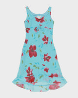 Vintage 1990s Alyn Paige Floral Mini Ruffle Hem Dress - M