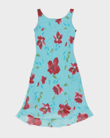 Vintage 1990s Alyn Paige Floral Mini Ruffle Hem Dress - M