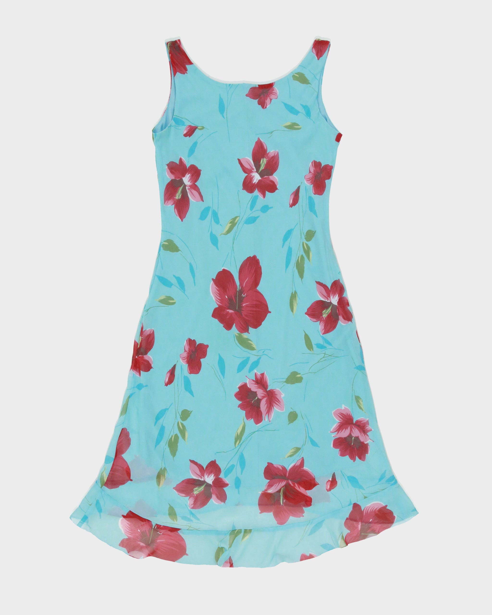 Vintage 1990s Alyn Paige Floral Mini Ruffle Hem Dress - M