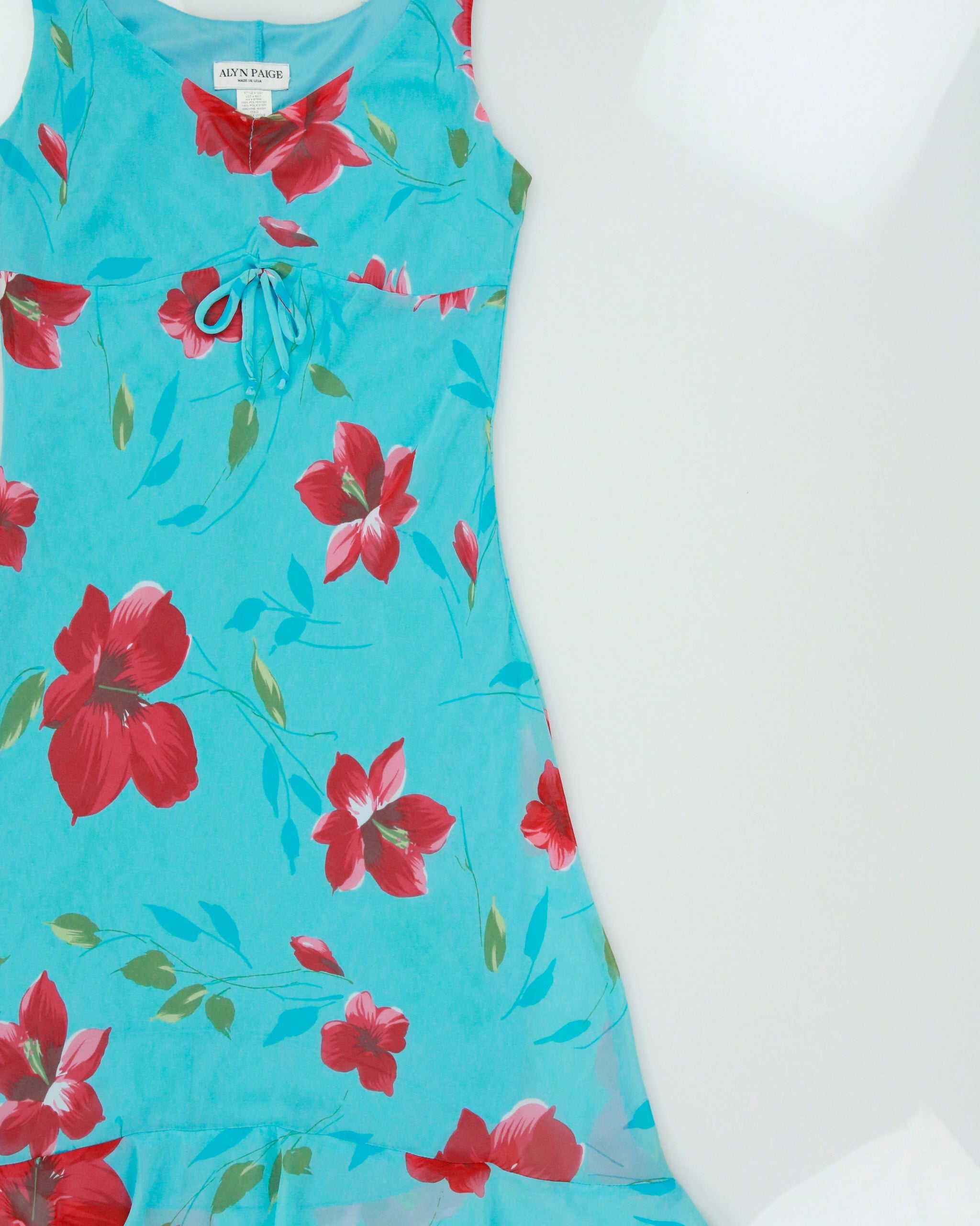 Vintage 1990s Alyn Paige Floral Mini Ruffle Hem Dress - M