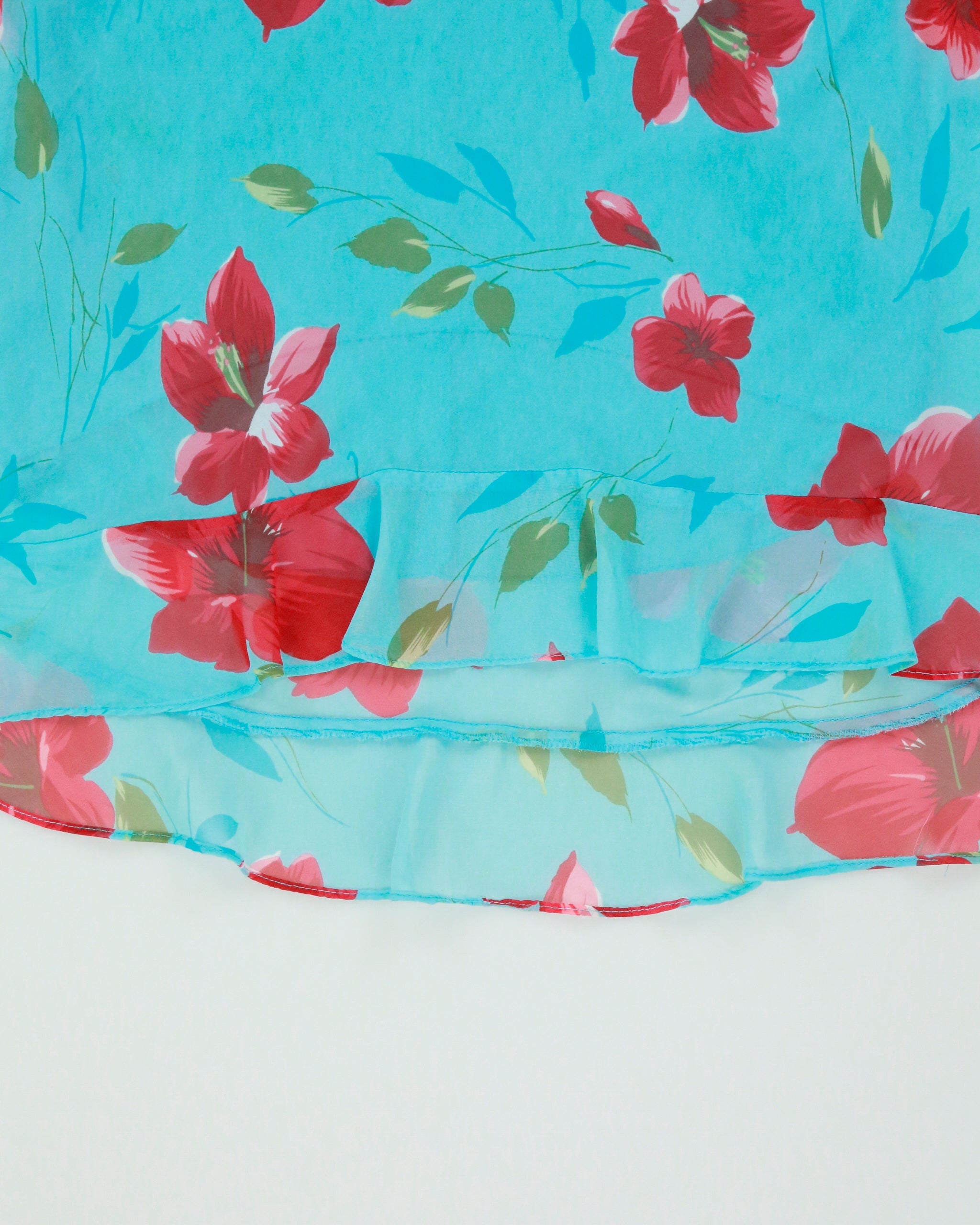 Vintage 1990s Alyn Paige Floral Mini Ruffle Hem Dress - M