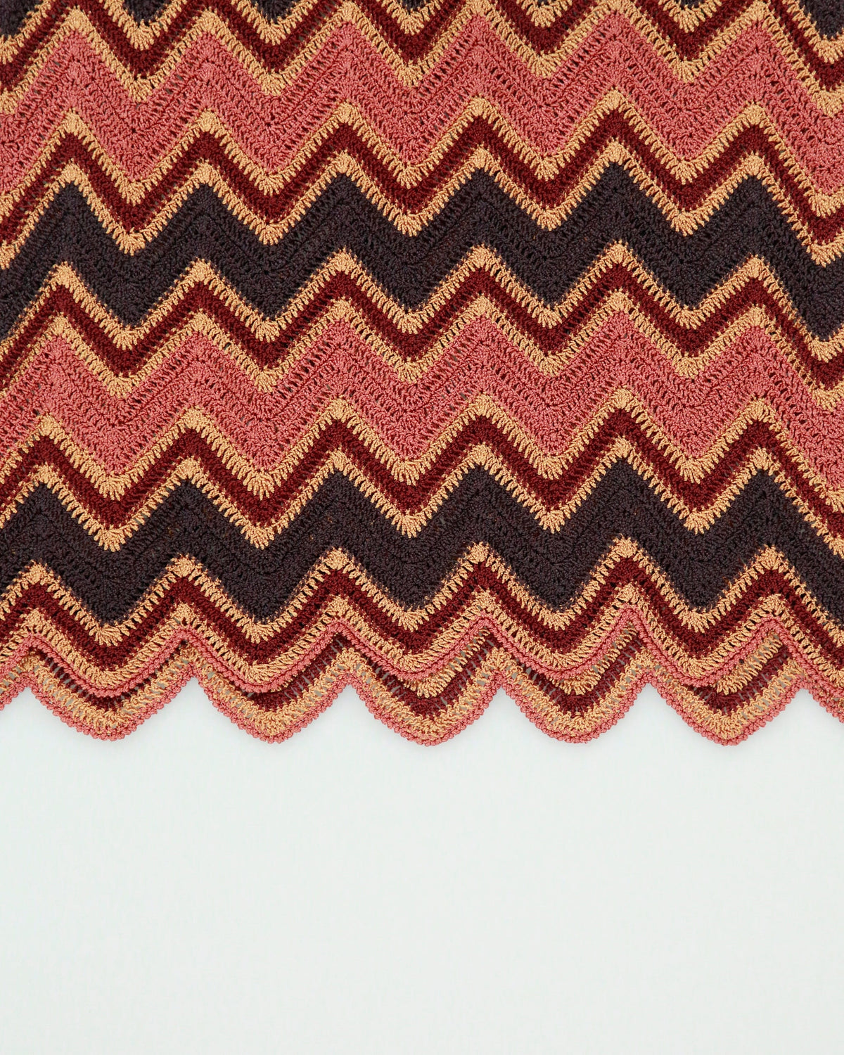 Vintage Y2K 00s Zig-Zag Crochet Scallop Edge Dress - S
