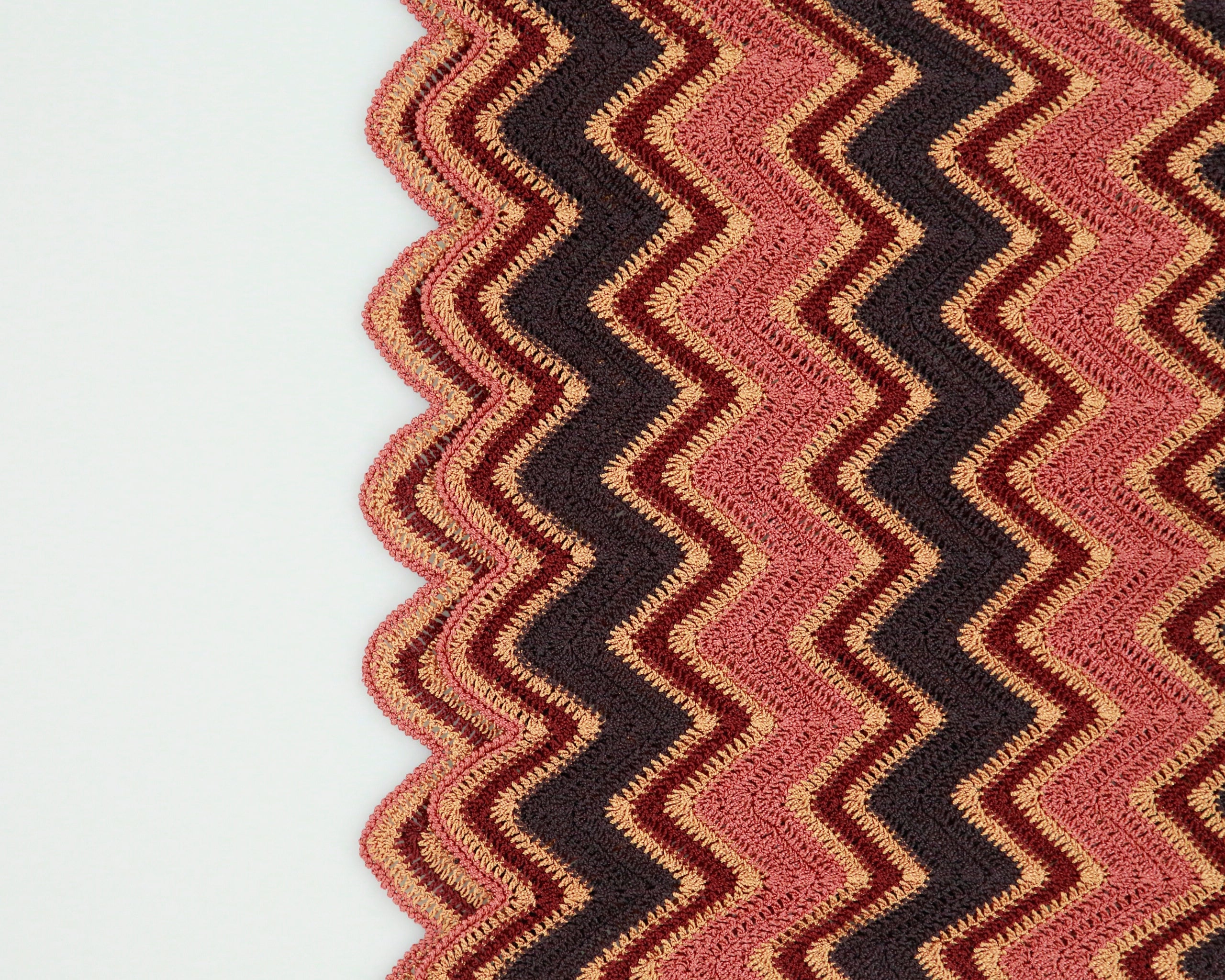 Vintage Y2K 00s Zig-Zag Crochet Scallop Edge Dress - S